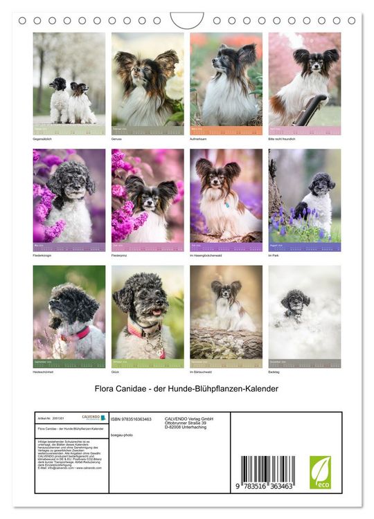 Produktbild: Flora Canidae - der Hunde-Bl&uuml;hpflanzen-Kalender (Wandkalender 2026 DIN A4 hoch), CALVENDO Monatskalender
