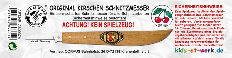 Produktbild: Corvus A600374 - Schnitzmesser Kirschen