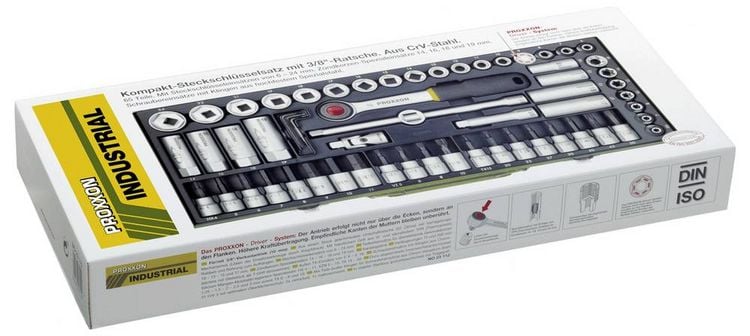 Produktbild: Proxxon Industrial Steckschl&uuml;sselsatz metrisch 3/8\" (10 mm) 65teilig 23112