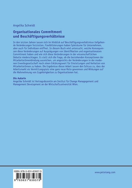 Produktbild: Organisationales Commitment und Besch&auml;ftigungsverh&auml;ltnisse