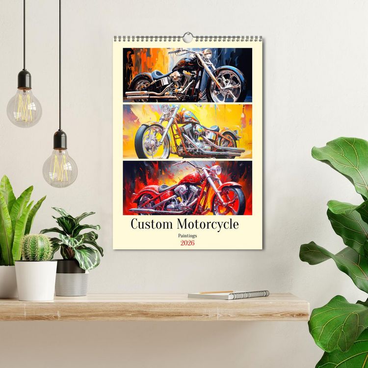 Produktbild: Custom Motorcycle Paintings (Wandkalender 2026 DIN A3 hoch), CALVENDO Monatskalender