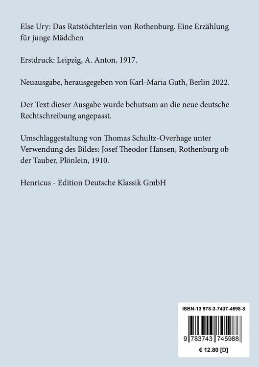 Produktbild: Das Ratst&ouml;chterlein von Rothenburg