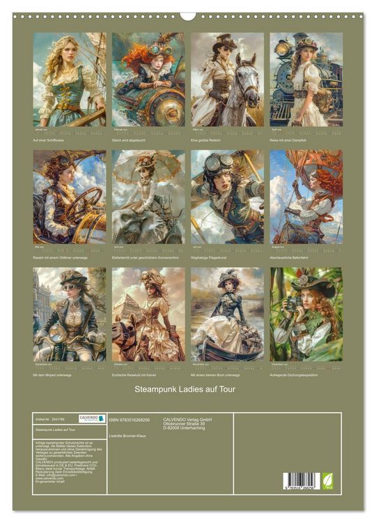 Produktbild: Steampunk Ladies auf Tour (Wandkalender 2026 DIN A2 hoch), CALVENDO Monatskalender