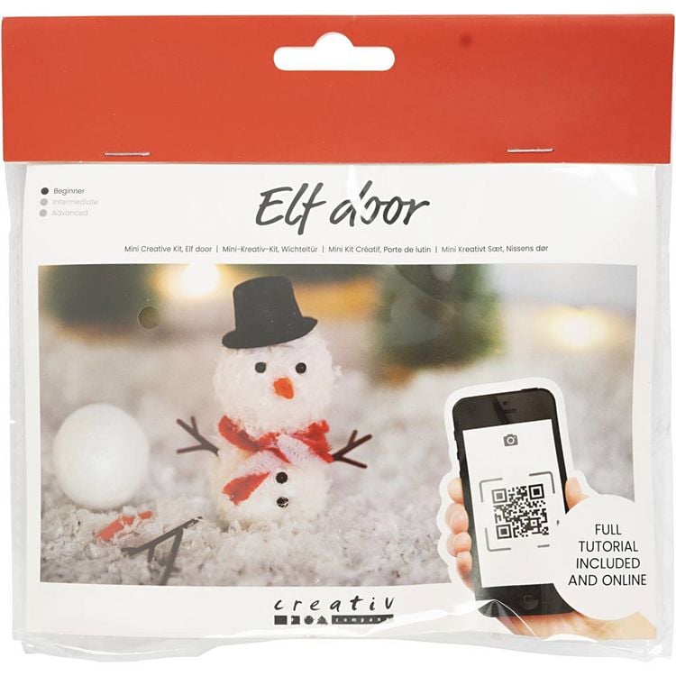 Produktbild: Creativ Company DIY Sets Miniaturen Mini Kreativ Set Wichtelt&uuml;r, Schneemann, Kreativ Box