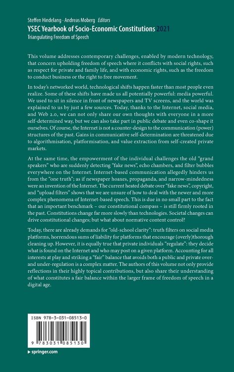 Produktbild: YSEC Yearbook of Socio-Economic Constitutions 2021
