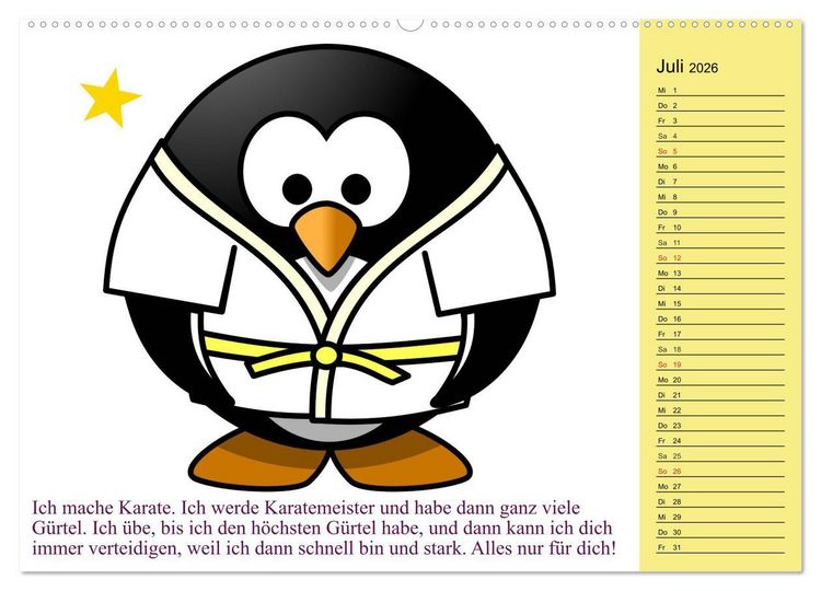Produktbild: Pinguin-Elfe (Wandkalender 2026 DIN A2 quer), CALVENDO Monatskalender