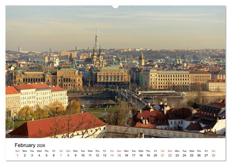 Produktbild: Walking around Prague (High Quality Premium Wall Calendar 2026 DIN A2 landscape),CALVENDO 12 Month Wall Calendar