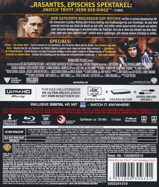 Produktbild: King Arthur - Legend of the Sword (4K Ultra HD) (+Blu-ray)