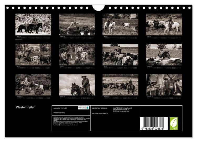 Produktbild: Westernreiten (Wandkalender 2026 DIN A4 quer), CALVENDO Monatskalender