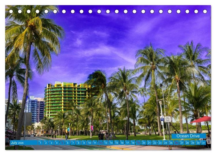Produktbild: Colorful Miami (Desk Calendar 2026 DIN A5 landscape), CALVENDO 12 Month DeskCalendar