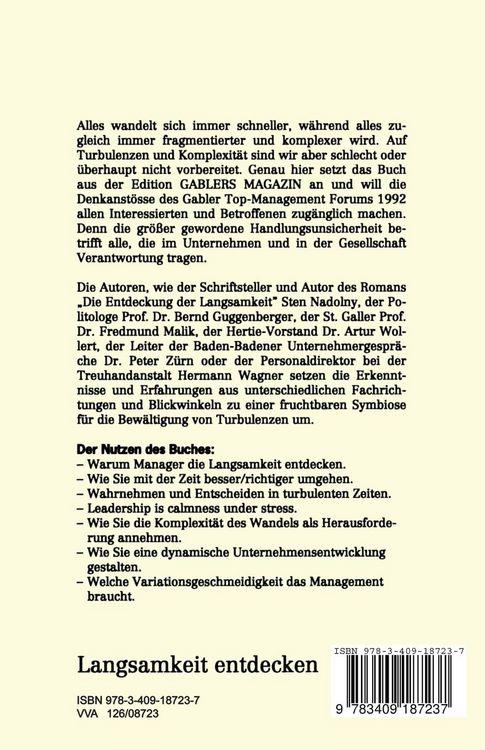 Produktbild: Langsamkeit entdecken Turbulenzen meistern