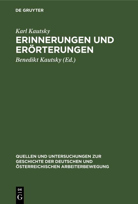 Produktbild: Erinnerungen und Er&ouml;rterungen