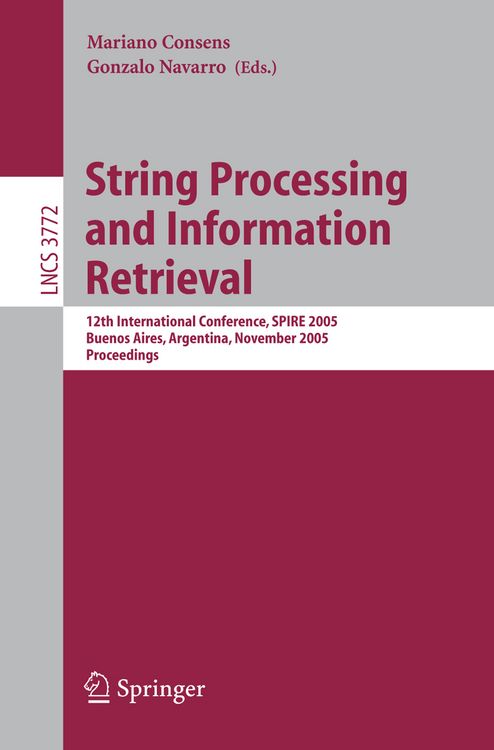Produktbild: String Processing and Information Retrieval