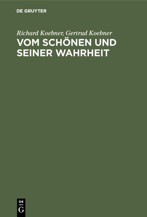 Produktbild: Vom Sch&ouml;nen und seiner Wahrheit