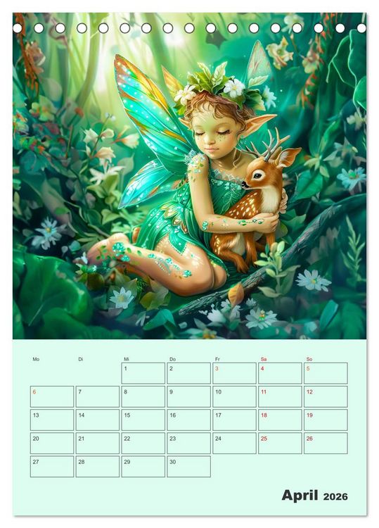 Produktbild: Elfenkinder der Natur - Niedlicher Termin-Planer f&uuml;r das Jahr (Tischkalender 2026 DIN A5 hoch), CALVENDO Monatskalender