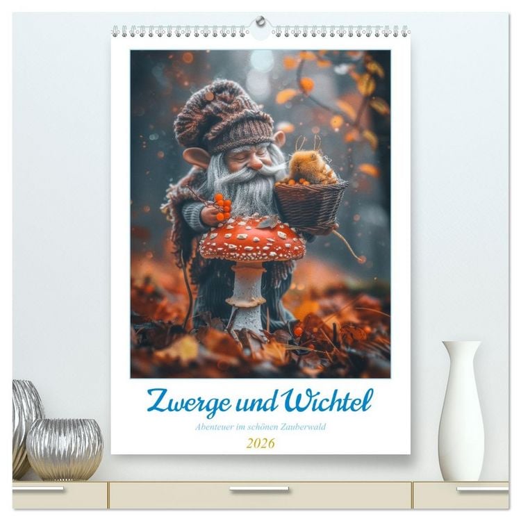 Produktbild: Zwerge und Wichtel (hochwertiger Premium Wandkalender 2026 DIN A2 hoch), Kunstdruck in Hochglanz