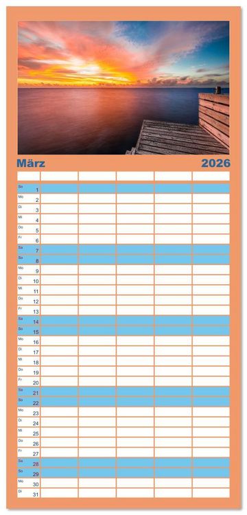 Produktbild: Familienplaner 2026 - Malerische Malediven mit 5 Spalten (Wandkalender, 21 x 45 cm) CALVENDO