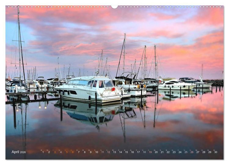 Produktbild: YACHTH&Auml;FEN AN DER OSTSEE (hochwertiger Premium Wandkalender 2026 DIN A2 quer), Kunstdruck in Hochglanz
