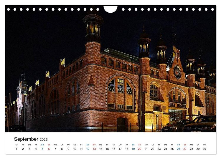 Produktbild: Das alte Danzig - Ein Stadtbummel am Abend (Wandkalender 2026 DIN A4 quer), CALVENDO Monatskalender