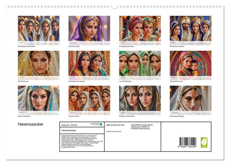 Produktbild: Haremszauber (hochwertiger Premium Wandkalender 2026 DIN A2 quer), Kunstdruck in Hochglanz