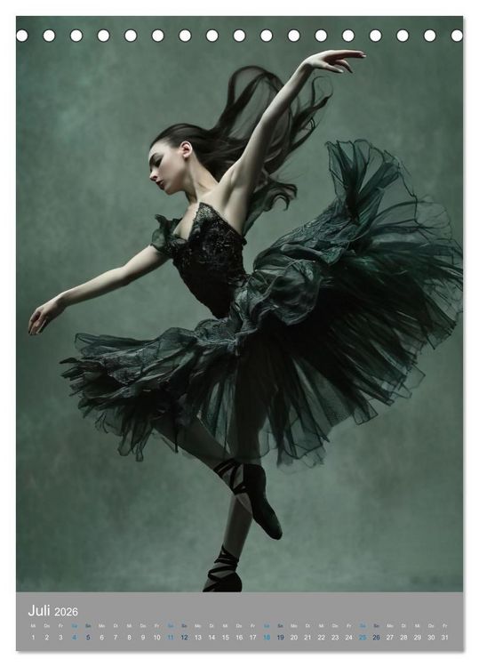 Produktbild: M&auml;rchenhafte Ballerina (Tischkalender 2026 DIN A5 hoch), CALVENDO Monatskalender
