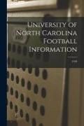 Produktbild: University of North Carolina Football Information; 1939