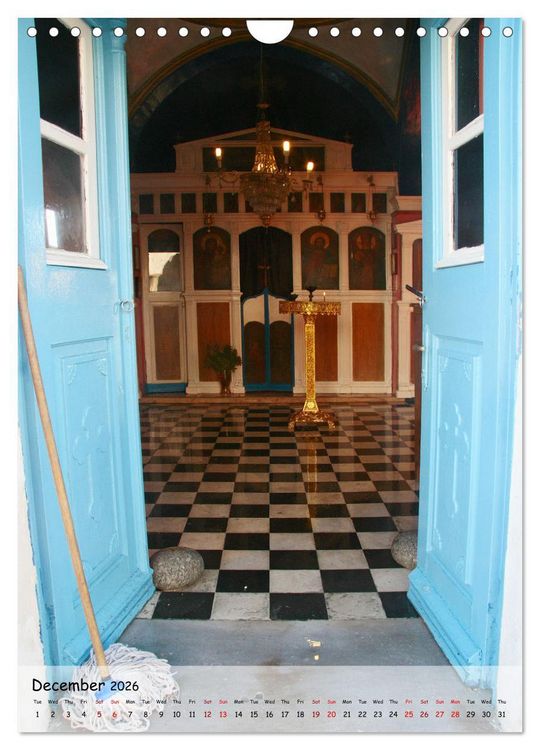 Produktbild: Greek Doors (Wall Calendar 2026 DIN A4 portrait), CALVENDO 12 Month Wall Calendar