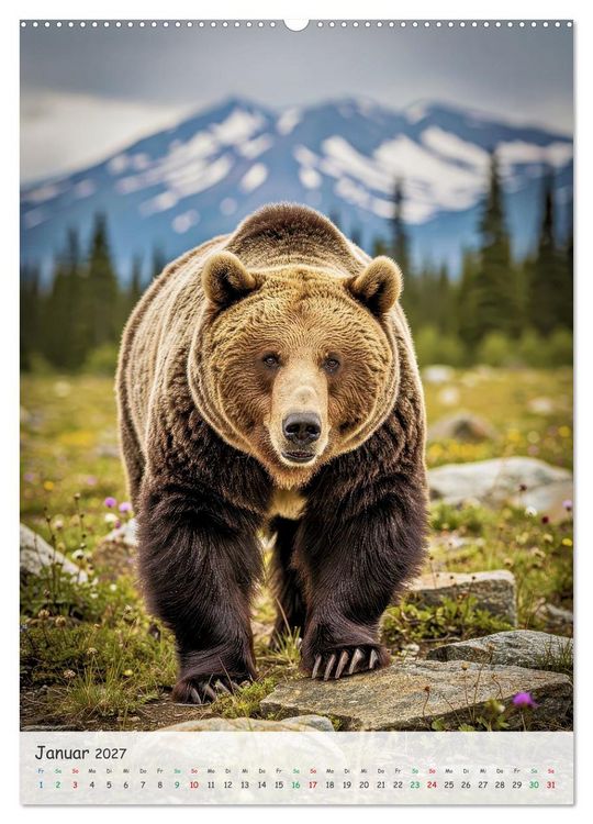Produktbild: Grizzlyb&auml;ren und Lachse (Wandkalender 2027 DIN A2 hoch), CALVENDO Monatskalender
