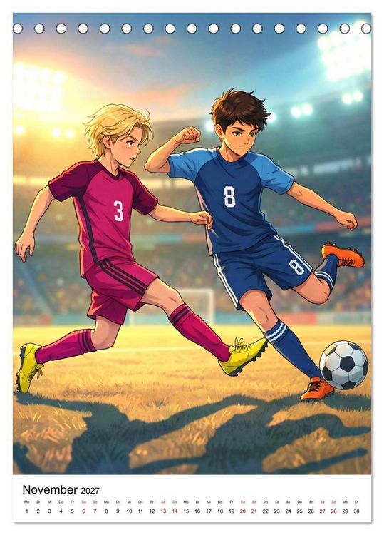 Produktbild: Level Up &ndash; Fu&szlig;ballhelden (Tischkalender 2027 DIN A5 hoch), CALVENDO Monatskalender