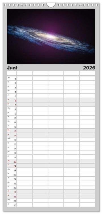 Produktbild: Familienplaner 2026 - Intergalaktische Reise zu fernen Welten mit 5 Spalten (Wandkalender, 21 x 45 cm) CALVENDO