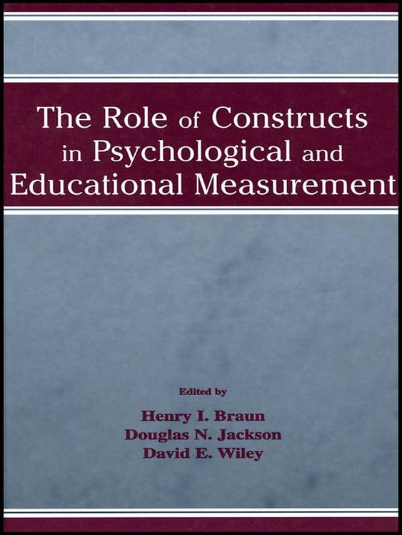 Produktbild: The Role of Constructs in Psychological and Educational Measurement