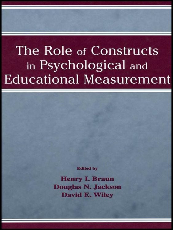 Produktbild: The Role of Constructs in Psychological and Educational Measurement