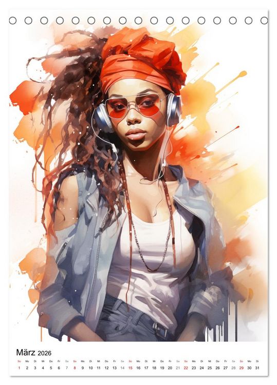 Produktbild: Hip Hop Girls. Rhythmic Expressions (Tischkalender 2026 DIN A5 hoch), CALVENDO Monatskalender