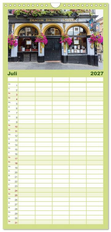 Produktbild: Familienplaner 2027 - Edinburgh - Impressionen aus der schottischen Hauptstadt mit 5 Spalten (Wandkalender, 21 x 45 cm) CALVENDO