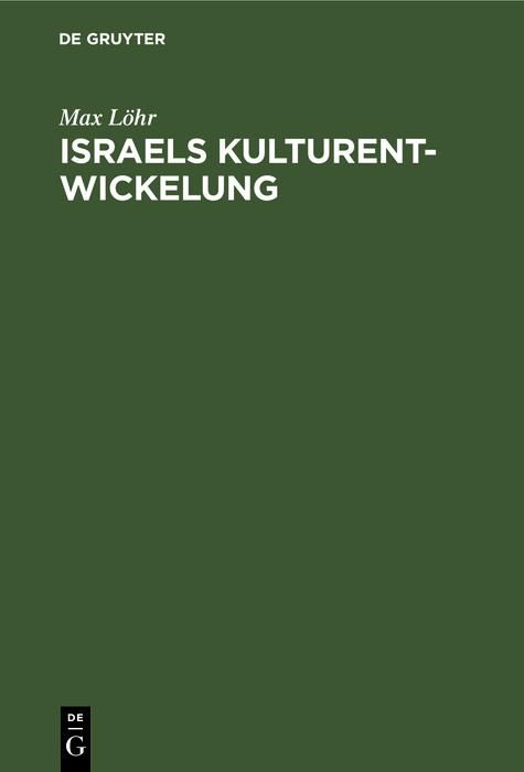 Produktbild: Israels Kulturentwickelung