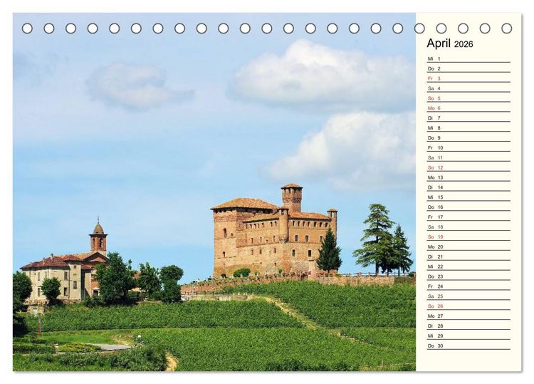 Produktbild: Die Langhe - Im Herzen des Piemonts (Tischkalender 2026 DIN A5 quer), CALVENDO Monatskalender