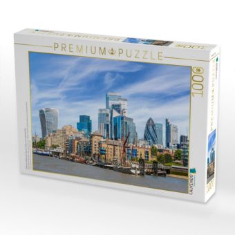 Produktbild: CALVENDO Puzzle Moderne Skyline der City of London mit maritimem Flair | 1000 Teile Lege-Gr&ouml;&szlig;e 64x48cm Foto-Puzzle f&uuml;r gl&uuml;ckliche Stunden