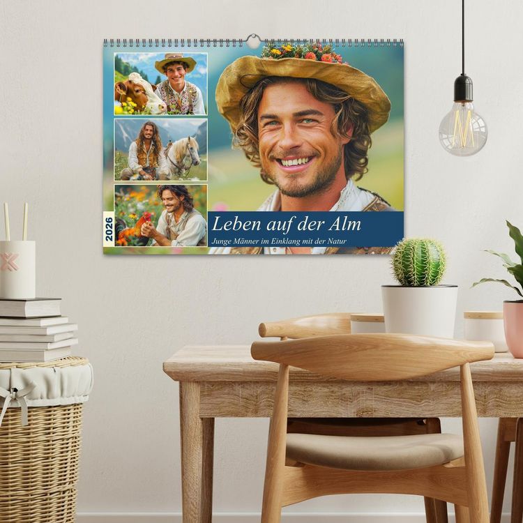 Produktbild: Leben auf der Alm. Junge M&auml;nner im Einklang mit der Natur (Wandkalender 2026 DIN A3 quer), CALVENDO Monatskalender