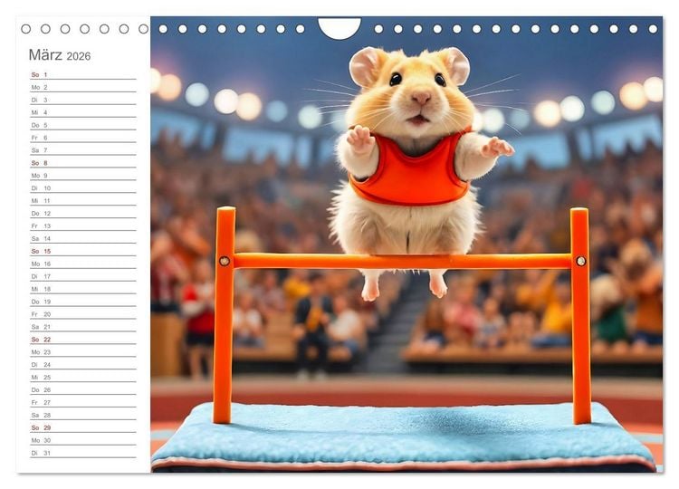 Produktbild: Hamster Olympiade - Der flauschigste Wettkampf des Jahres (Wandkalender 2026 DIN A4 quer), CALVENDO Monatskalender