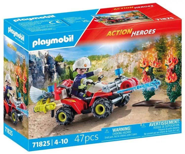 Produktbild: PLAYMOBIL 71825 Feuerwehr Quad l&ouml;scht Heckenbrand