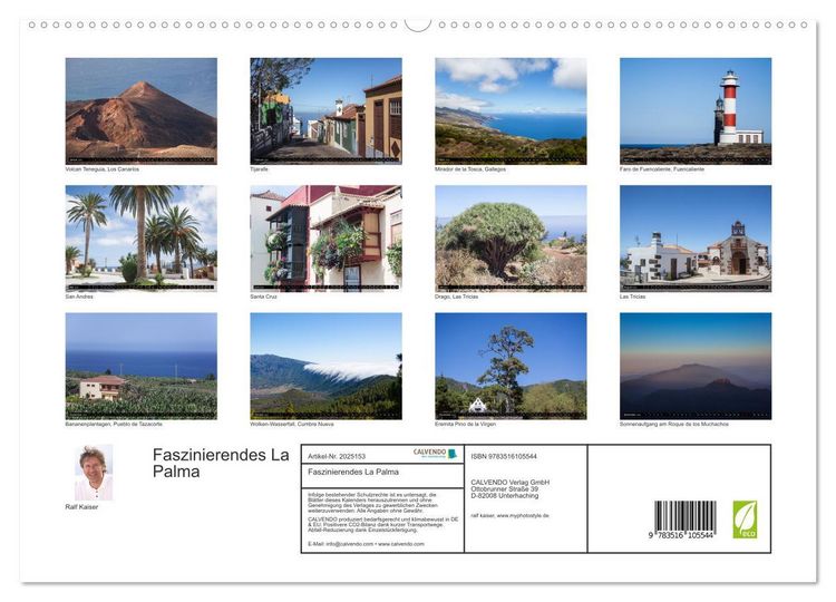 Produktbild: Faszinierendes La Palma (hochwertiger Premium Wandkalender 2026 DIN A2 quer), Kunstdruck in Hochglanz