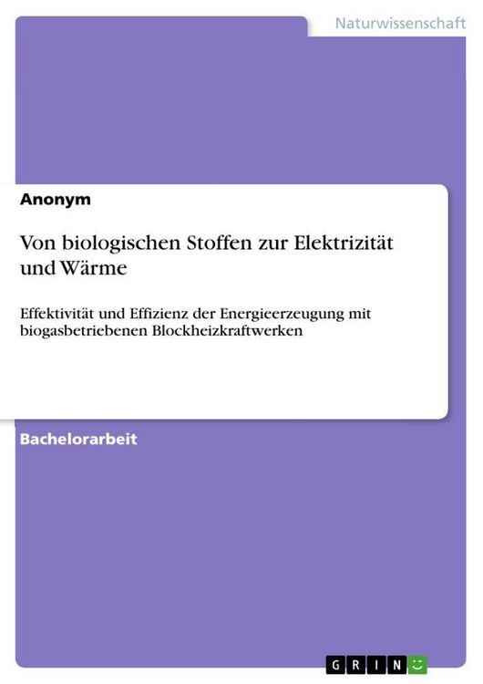 Produktbild: Von biologischen Stoffen zur Elektrizit&auml;t und W&auml;rme