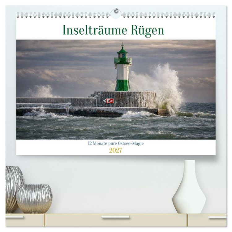 Produktbild: Inseltr&auml;ume R&uuml;gen &ndash; 12 Monate pure Ostsee-Magie (hochwertiger Premium Wandkalender 2027 DIN A2 quer), Kunstdruck in Hochglanz