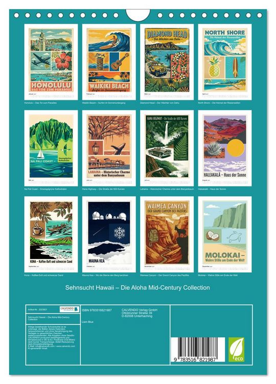 Produktbild: Sehnsucht Hawaii &ndash; Die Aloha Mid-Century Collection (Wandkalender 2027 DIN A4 hoch), CALVENDO Monatskalender