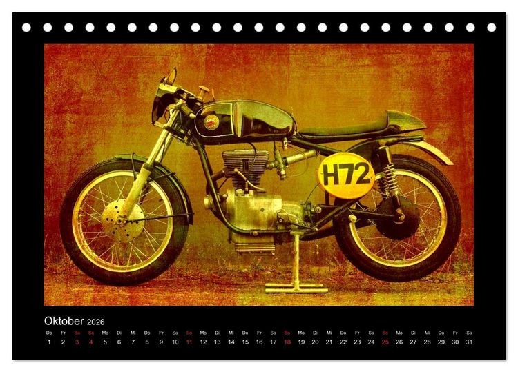 Produktbild: Motorrad Oldtimer (Tischkalender 2026 DIN A5 quer), CALVENDO Monatskalender