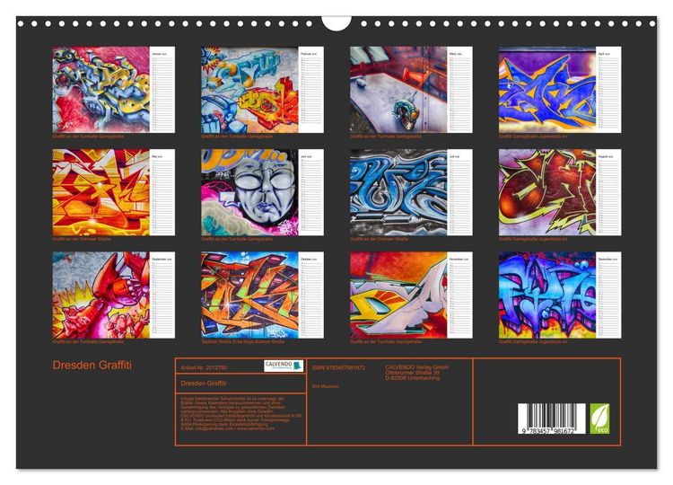 Produktbild: Dresden Graffiti (Wandkalender 2026 DIN A3 quer), CALVENDO Monatskalender