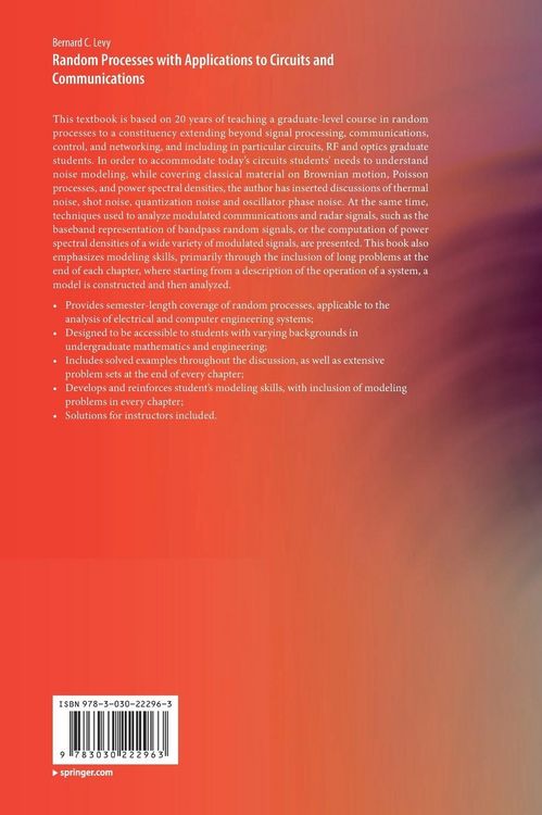 Produktbild: Random Processes with Applications to Circuits and Communications