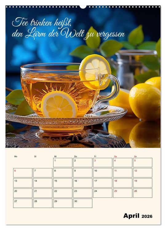 Produktbild: Du, mein geliebter Tee (Wandkalender 2026 DIN A2 hoch), CALVENDO Monatskalender