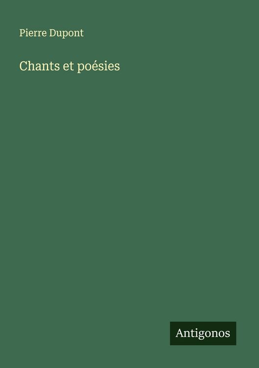Produktbild: Chants et po&eacute;sies