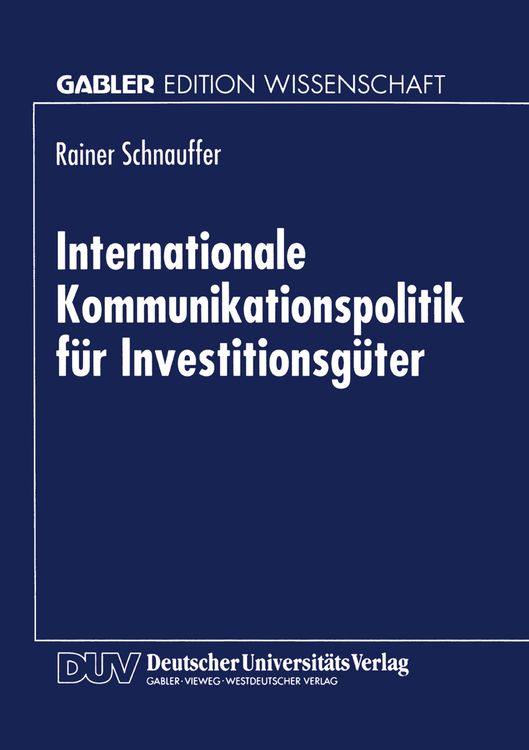 Produktbild: Internationale Kommunikationspolitik f&uuml;r Investitionsg&uuml;ter
